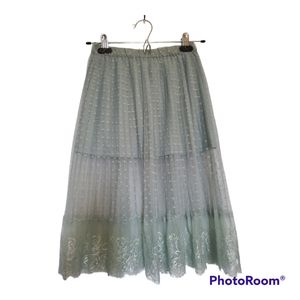 H&M Seafoam Green Overlay Lace Skirt - Size XXS, 00